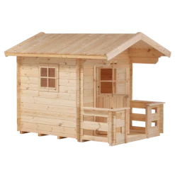 Plus Legehus Ubehandlet Med Terrasse - 134x192x161 Cm