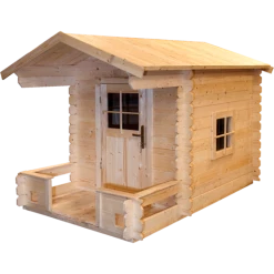 2. Sortering Freja Legehus 139x139/199 Cm Inkl. Overdækket Terrasse