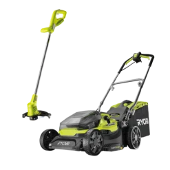 Ryobi RY18LMH37LT25-250 Hybrid Plæneklipper Og Græstrimmer Inkl. Lader Og Batteri