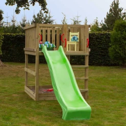 Plus Play Legetårn U/tag Inkl. Grøn Rutsjebane Trykimprægneret