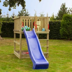 Plus Play Legetårn U/tag Inkl Blå Rutchebane Trykimprægneret