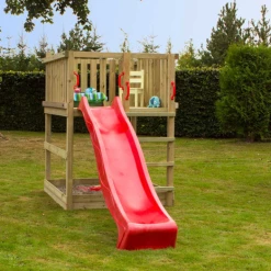 Plus Play Legetårn U/tag Inkl Rød Rutchebane Trykimprægneret
