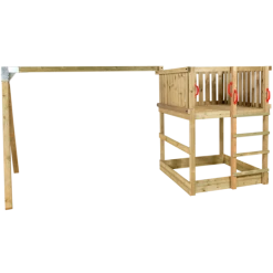 Plus Play Legetårn U/tag Og Rutsjebane Inkl. Gyngestativ Trykimprægneret