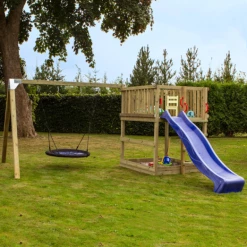 Plus Play Legetårn U/tag Inkl. Gyngestativ Og Redegynge Trykimprægneret