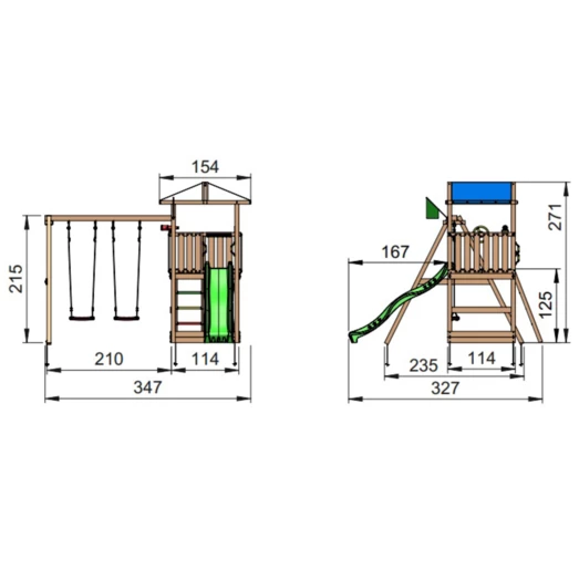 Jungle Gym Hut Legetårn M/gyngemodul - Billede 2