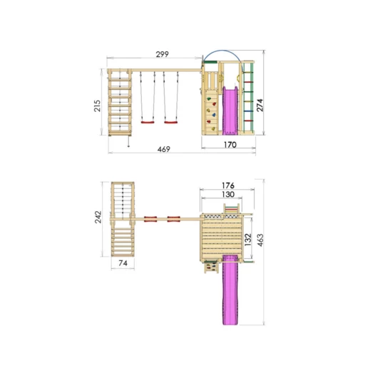 Jungle Gym Villa Legetårn M/climbmodul - Billede 2