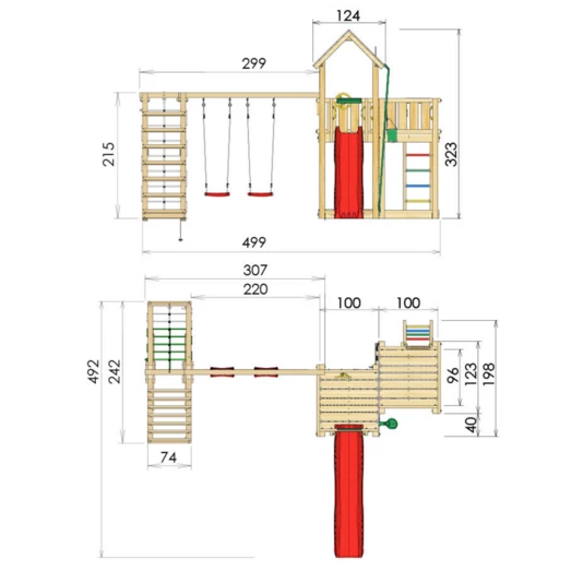 Jungle Gym Mansion Legetårn M/climbmodul - Billede 2