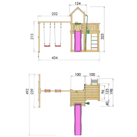 Jungle Gym Mansion Legetårn M/swingmodul - Billede 2