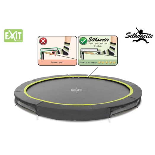 Exit Silhoutte Trampolin Til Nedgravning M/sikkerhedsnet Ø244 Cm - Billede 2