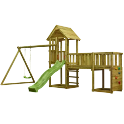 Plus Legetårn Inkl. Gyngestativ Og Gangbro M/klatrevæg